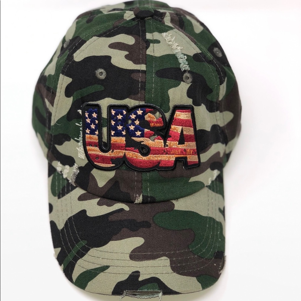 New unisex ball cap with USA patch.